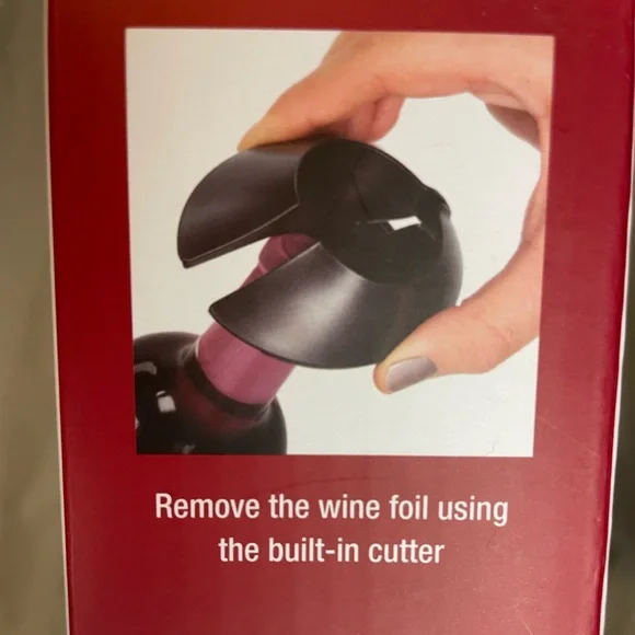 NWT Brookstone Black Automatic Wine Opener with Foil Cutter - Picture 7 of 9